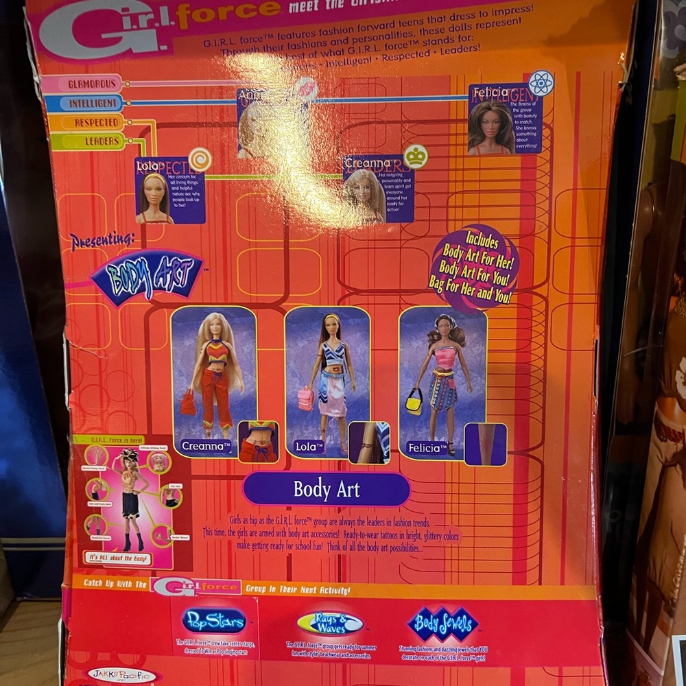 Girl Force Body Art Lola Doll with Outfit and Access. NRFB BOX HAS SHELF WEAR - Picture 2 of 7